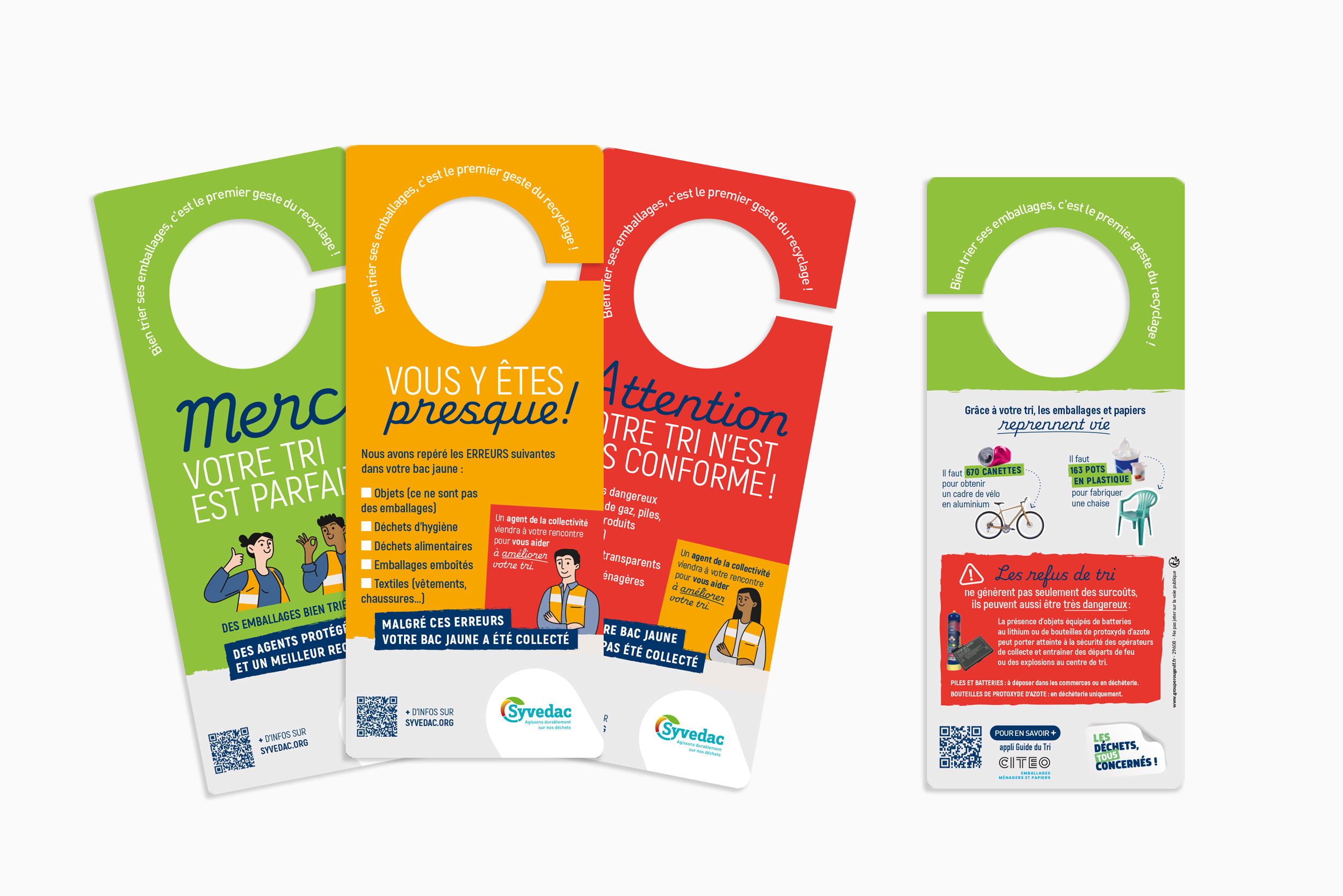 Cravates verte, orange et rouge