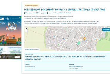 Distribution de compost en vrac et sensibilisation au compostage