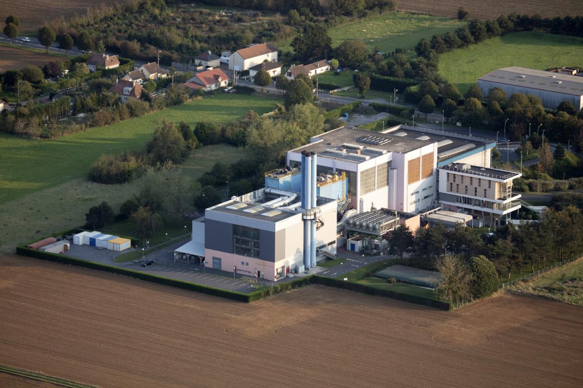 Vue aérienne de l'Unité de Valorisation Energétique du Syvedac à Colombelles